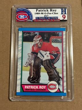 Patrick Roy 1989/90 O-Pee-Chee OPC Montreal Canadiens Hockey Card Graded 9